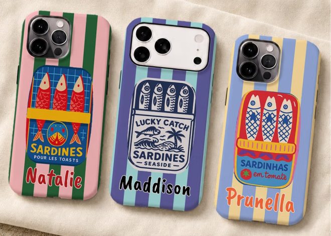 Personalizowane etui na telefon w stylu vintage “Puszka Sardynek”: letni niezbędnik