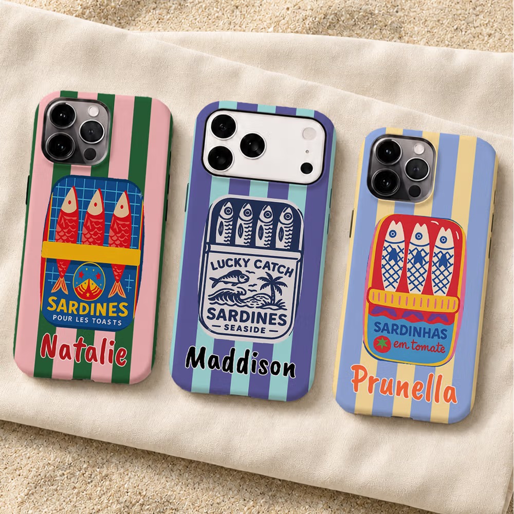 Personalizowane etui na telefon w stylu vintage “Puszka Sardynek”: letni niezbędnik
